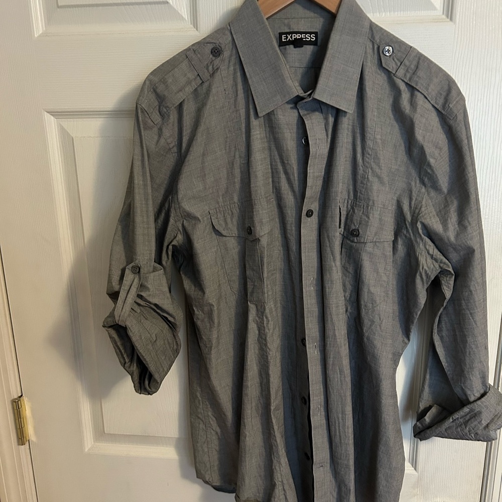 Express Men's Gray Shirt